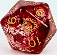 XL D20: ALCHEMISTS STONE W/ SYMBOL 30MM